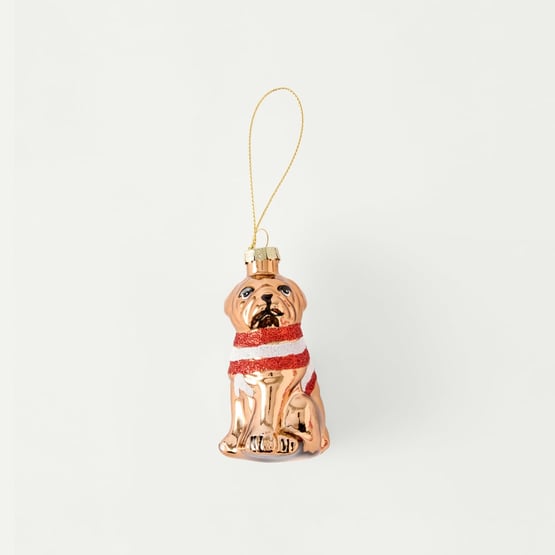 Antique Glass Christmas Dog Decoration