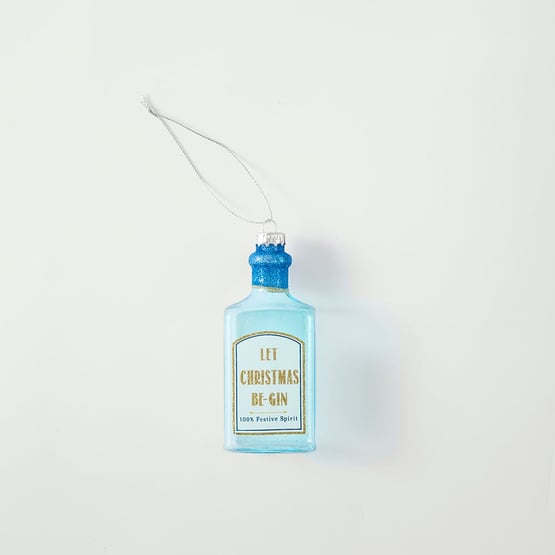 Antique Glass Blue Gin Decoration