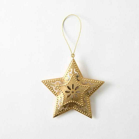 Gold Star Pressed Metal Decoration