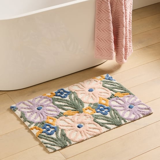 Fresh Flowers Natural Multi Bath Mat