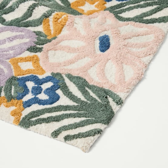 Fresh Flowers Natural Multi Bath Runner