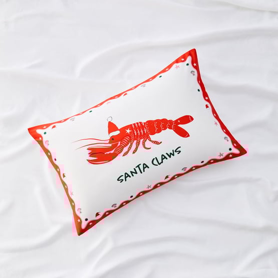 Santa Claws Text Pillowcase