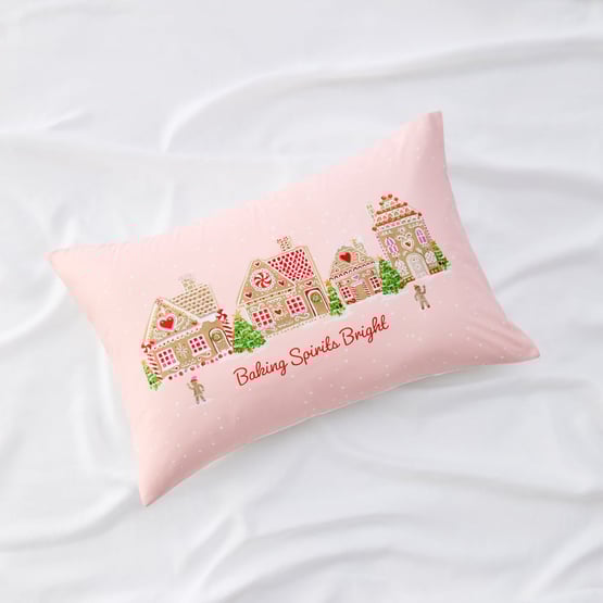 Baking Spirits Bright Text Pillowcase