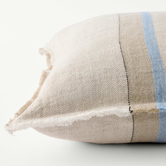 Indra Cashmere Blue Linen Cushion