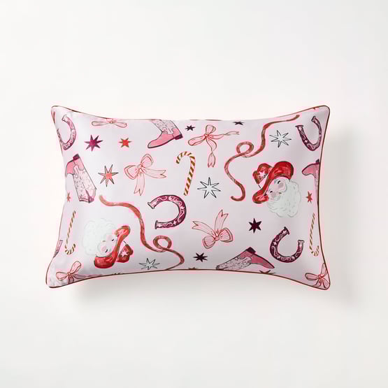 Sweet Dreams Christmas Cowgirl Silk Pillowcase