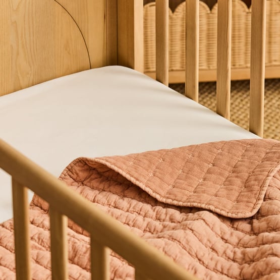 Ezra Earth Quilted Waffle Baby Blanket