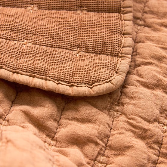 Ezra Earth Quilted Waffle Baby Blanket