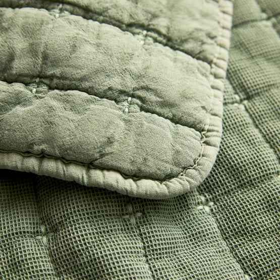 Ezra Eucalyptus Quilted Waffle Baby Blanket