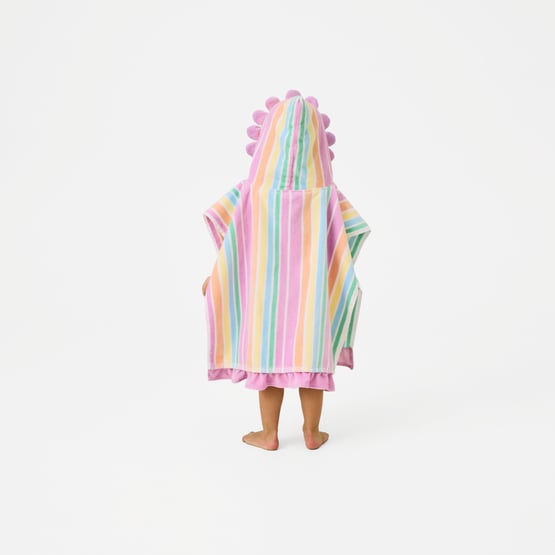 Kids Daisy Stripe Beach Hooded Towel