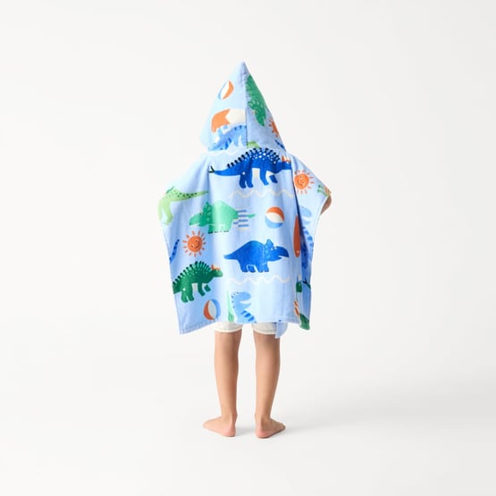 Kids Dino Surf Beach Hooded Towel 