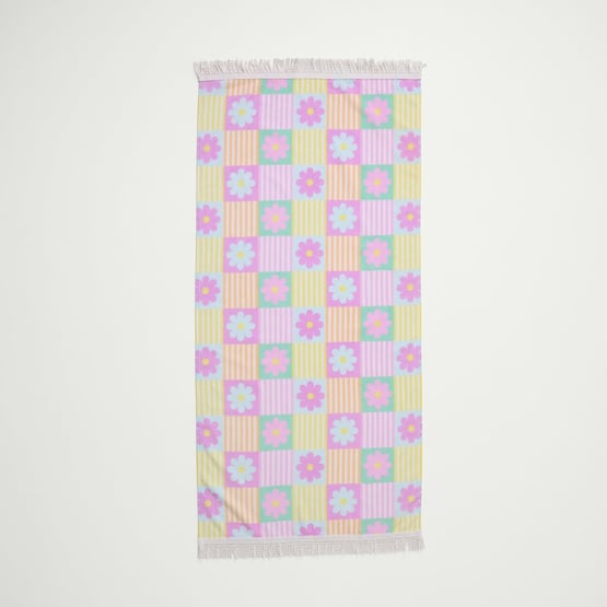 Kids Daisy Check Beach Towel