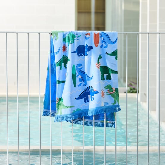 Kids Dino Surf Beach Towel