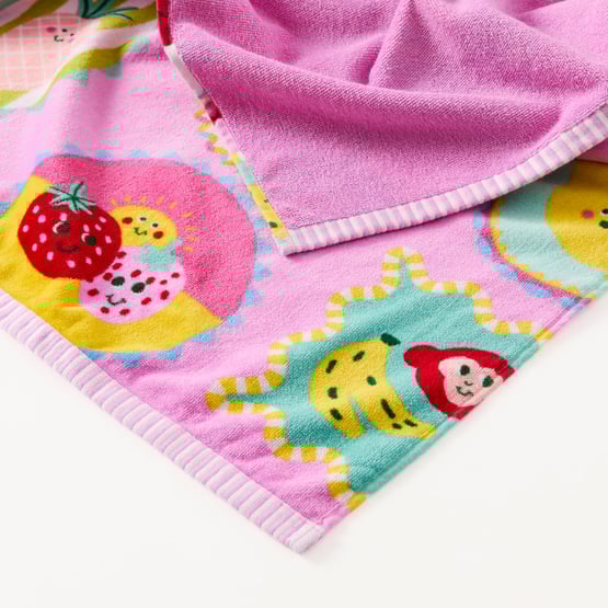 Kids Summer Fruits Stamps Beach Towel