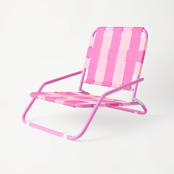 Pink Woven Beach Chair