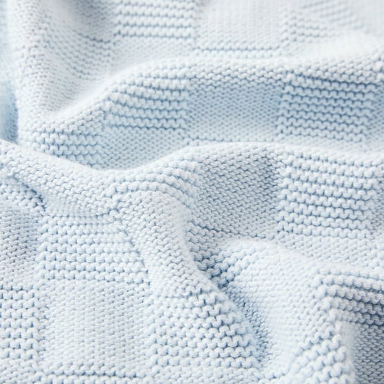Holland Soft Blue Checkerboard Blanket