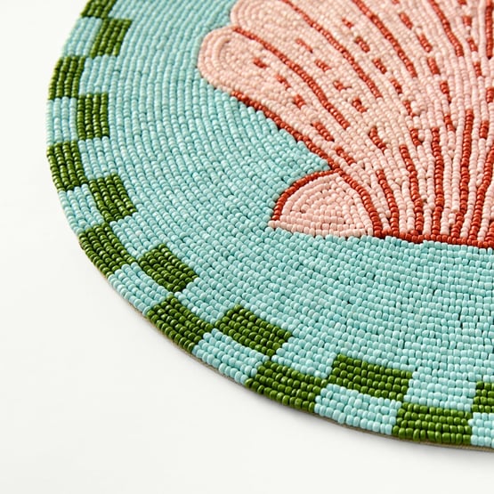 Sealife Beaded Shell Placemat