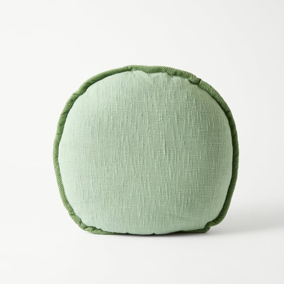 Hugo Leaf Green Round Cushion