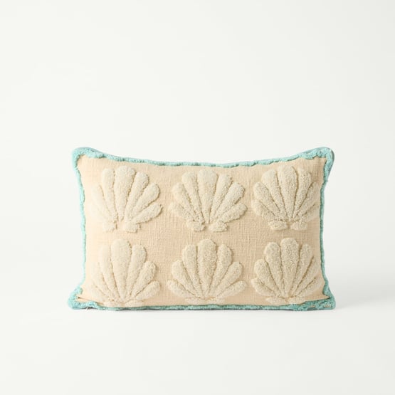 Summer Cotton Pink & Blue Shell Cushion