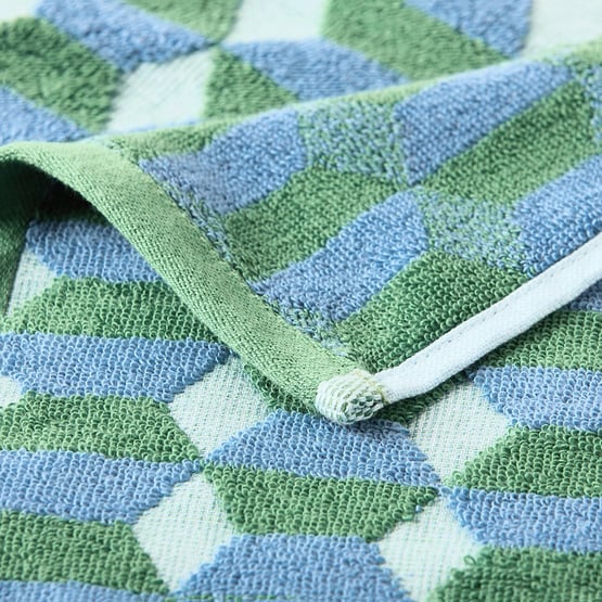 Geo Blue & Green Bath Towel