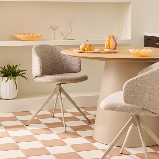 Kiel Beige Boucle Dining Chair