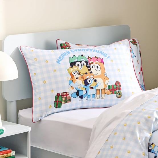 Bluey Merry Everything Christmas Text Pillowcase