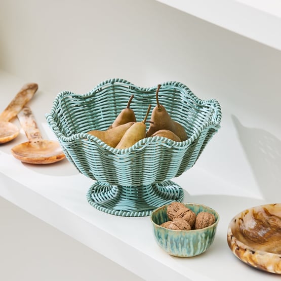 Eden Green & Blue Pedestal Bowl