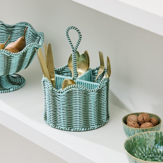 Eden Green & Blue Utensil Holder