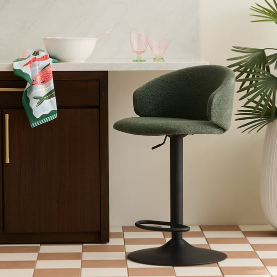 Kiel Sage Boucle Dining Stool