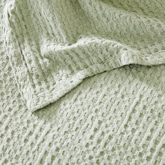 Koko Washed Seagrass Waffle Blanket