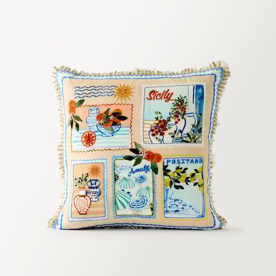 Destination Postcards Cushion