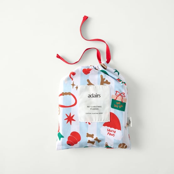 Christmas White & Blue Stripe Pet Pyjamas