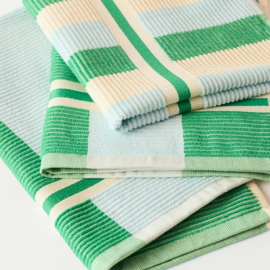 Australian Cotton Apple Stripe Tea Towel Pack of 3