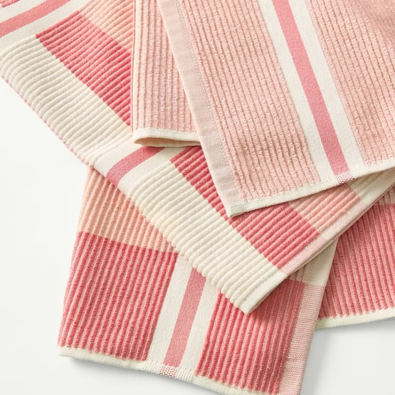 Australian Cotton Guava Stripe Tea Towel Pack of 3