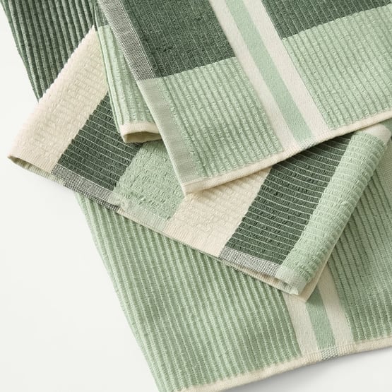Australian Cotton Spinach Stripe Tea Towel Pack of 3