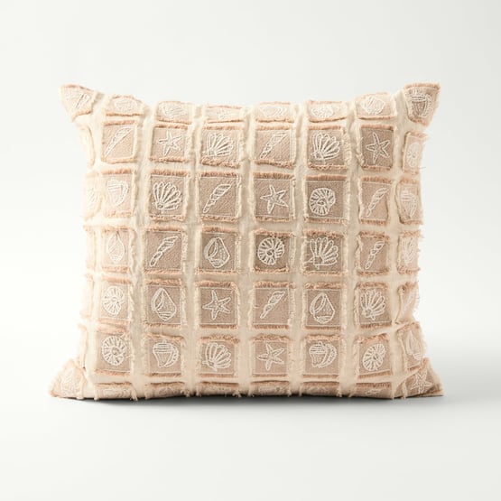 Kiri Natural & Brown Patchwork Cushion