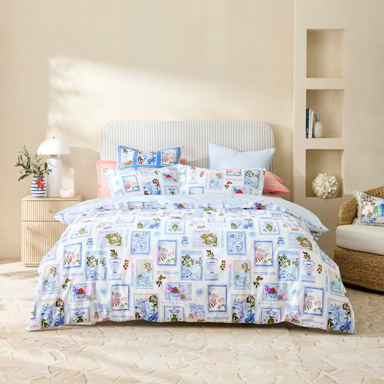 Amalfi Blue Quilt Cover Set + Separates