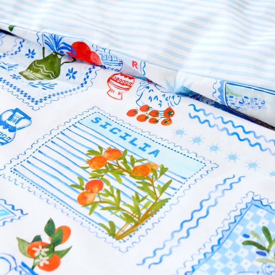 Amalfi Blue Quilt Cover Set + Separates