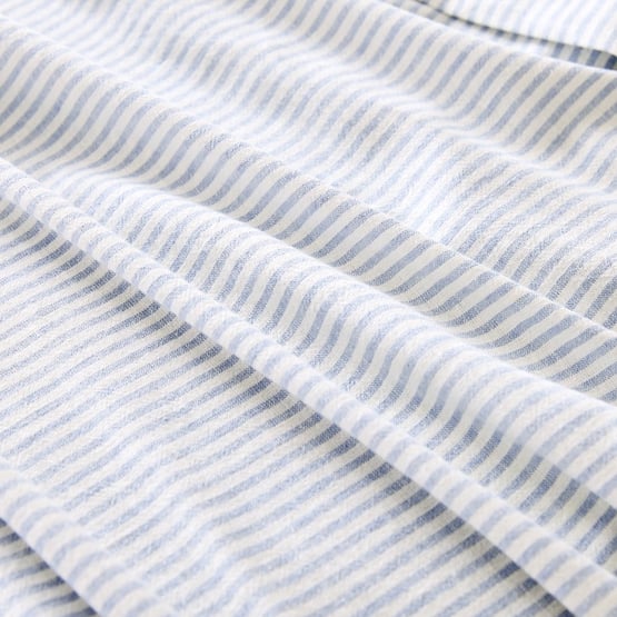 Linen Cotton Dusty Blue Stripe Sheet Set