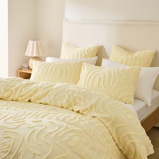 Swirl Tufted Lemon Quilt Cover Separates