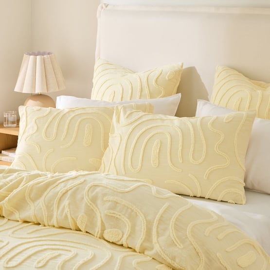 Swirl Tufted Lemon Pillowcases
