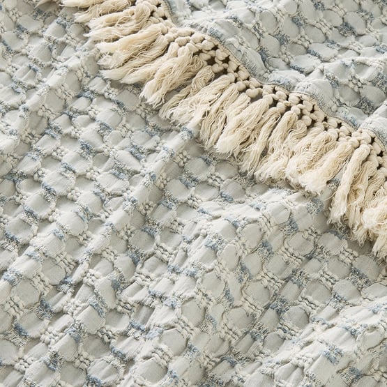 Byron Light Denim Marle Waffle Throw
