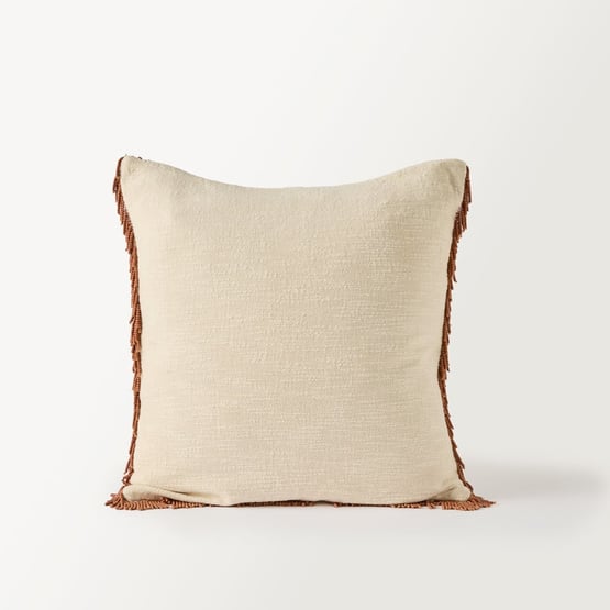 Rosie Natural & Bran Beaded Cushion