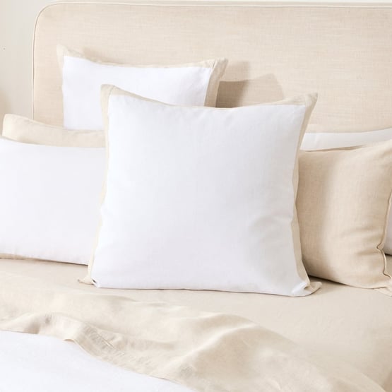 Vintage Washed Linen White & Linen Border Pillowcases