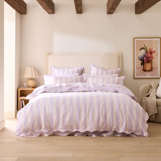 Frankie Scallop Lilac Quilt Cover Set + Separates