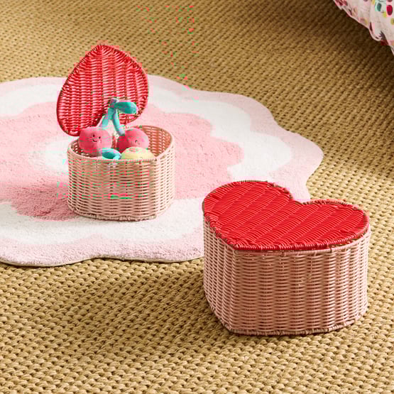 Sweet Heart Pink Storage Basket