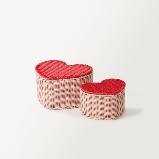 Sweet Heart Pink Storage Basket