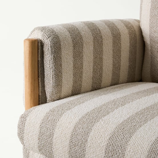 Landon Natural Stripe Boucle Rocking Nursery Chair