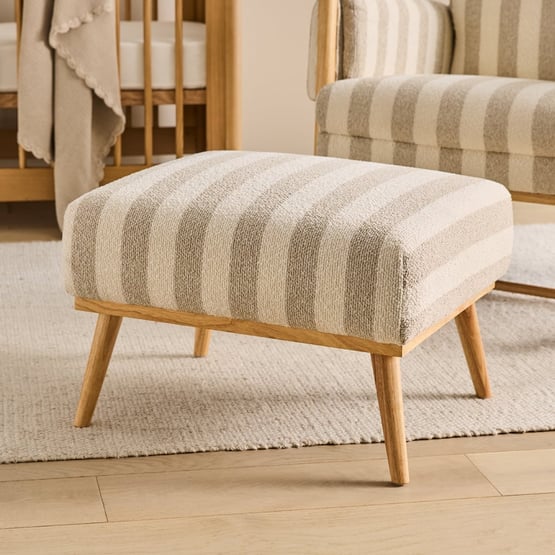 Landon Natural Stripe Boucle Foot Stool