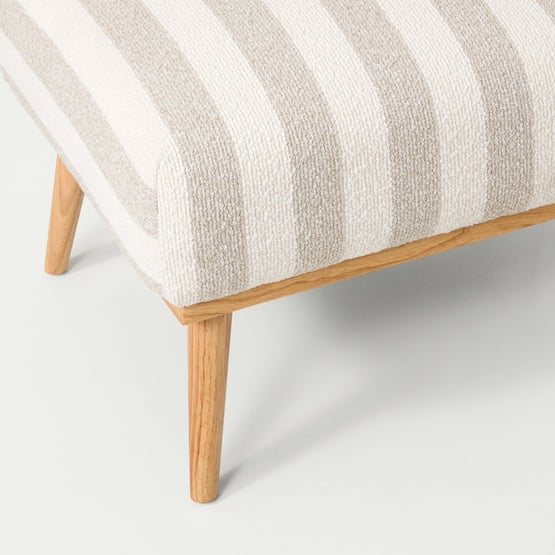 Landon Natural Stripe Boucle Foot Stool