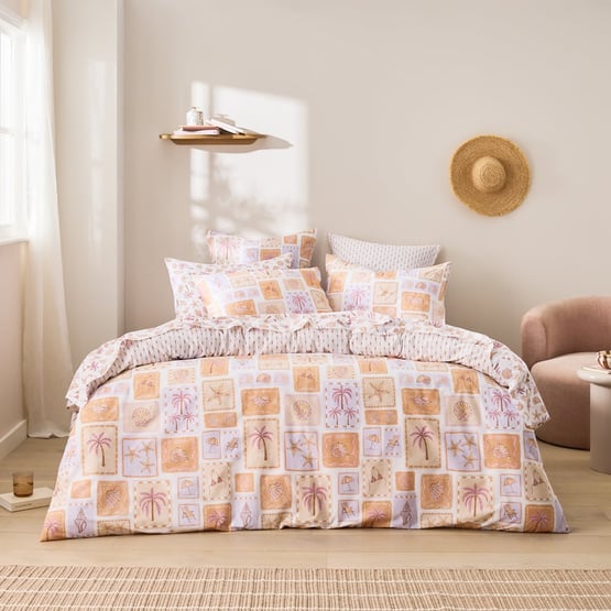 Sweet Dreams Beach Vibes Peach Quilt Cover Set + Separates